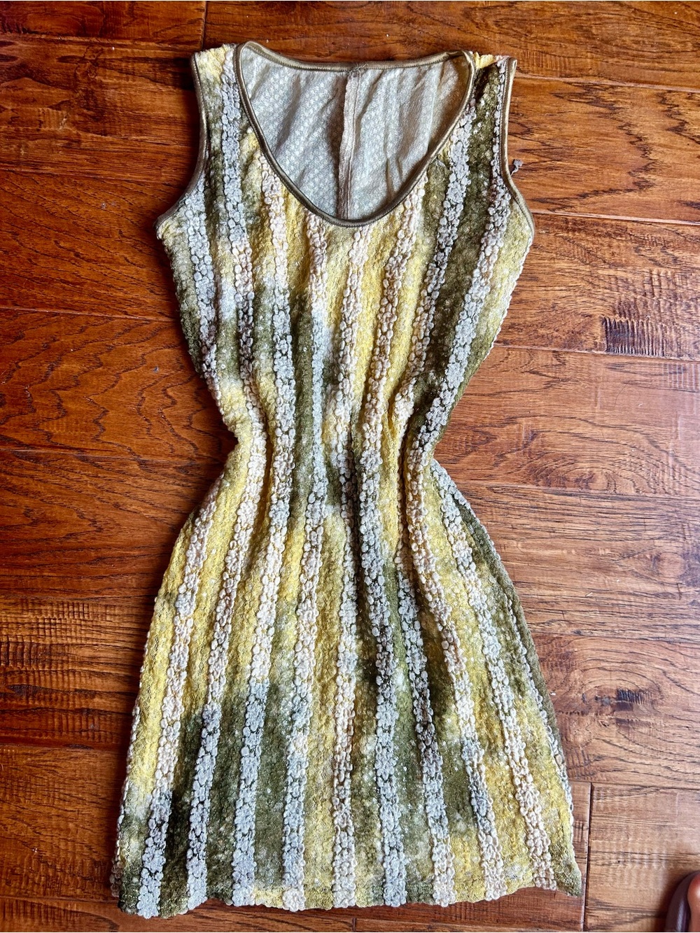 Vintage Dress in Yellow and Green